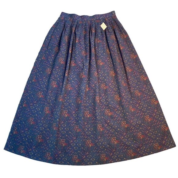 NWT Vintage 70s SANYO Japan Wool Pleated Maxi Skirt Full Equestrian 12/Medium - Picture 1 of 12